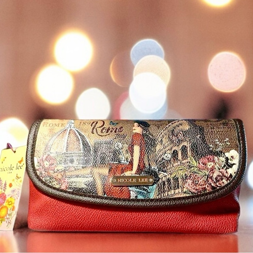 Nicole Lee Memory Of Rome Brush Makeup Cosmetic Bag NWT